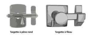 Différence entre targette à pêne rond et targette à fléau