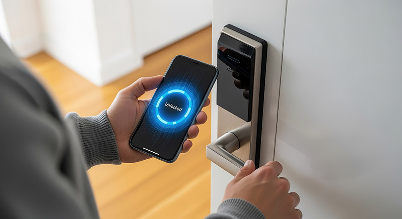 Serrure connectée avec déverouillage par smartphone